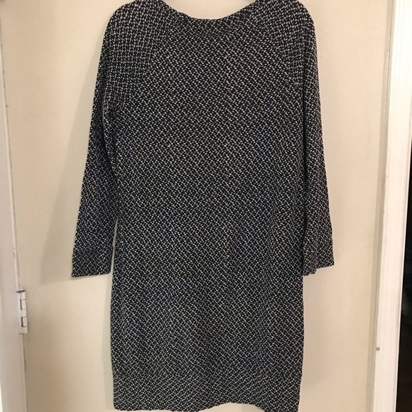 Soft Joie long sleeve dress size S/M black chevron like print minimalist modest - Picture 2 of 5